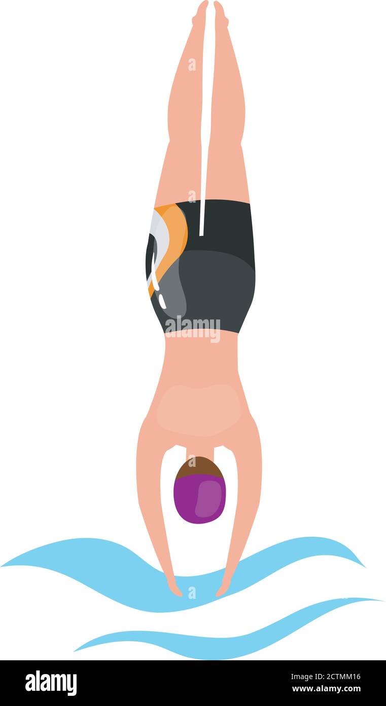 Swimming flat vector illustration Stock Vector Image & Art - Alamy