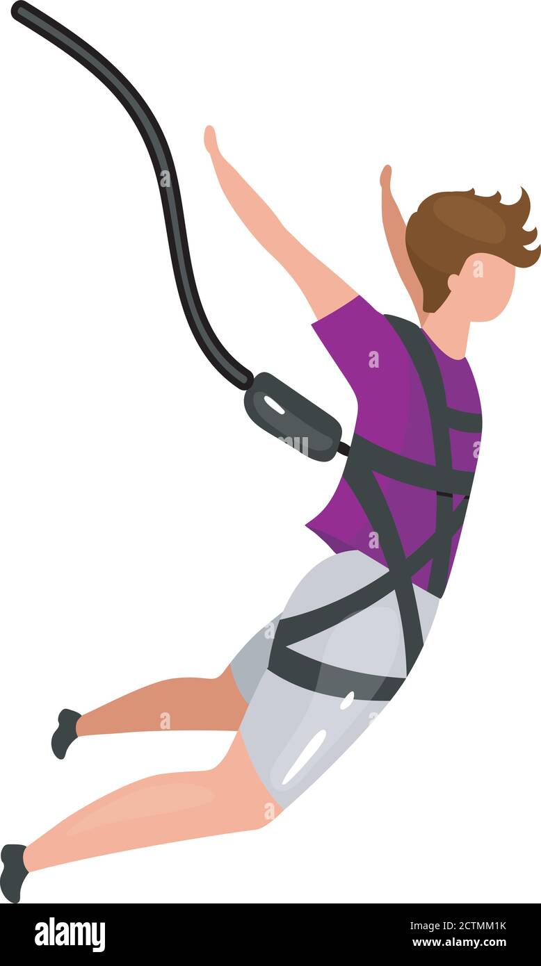Bungee jumping flat vector illustration Stock Vector Image & Art - Alamy