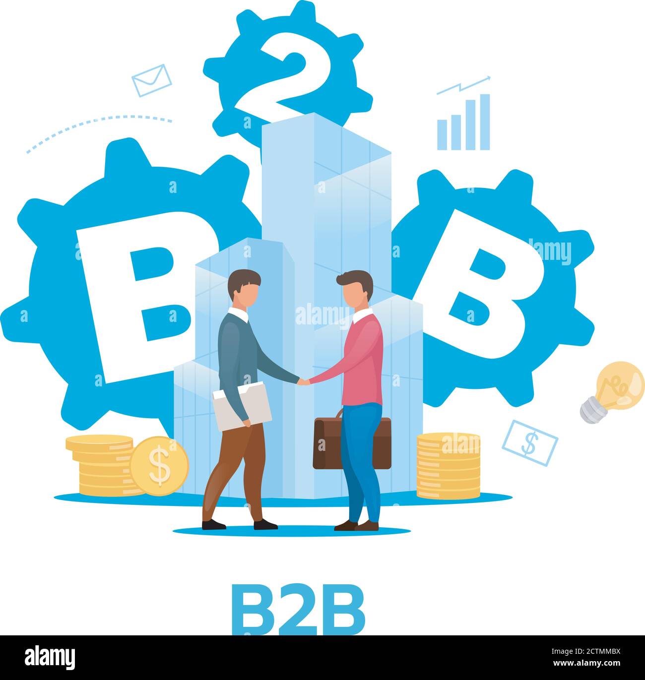 Business-to-business model flat vector illustration Stock Vector Image ...