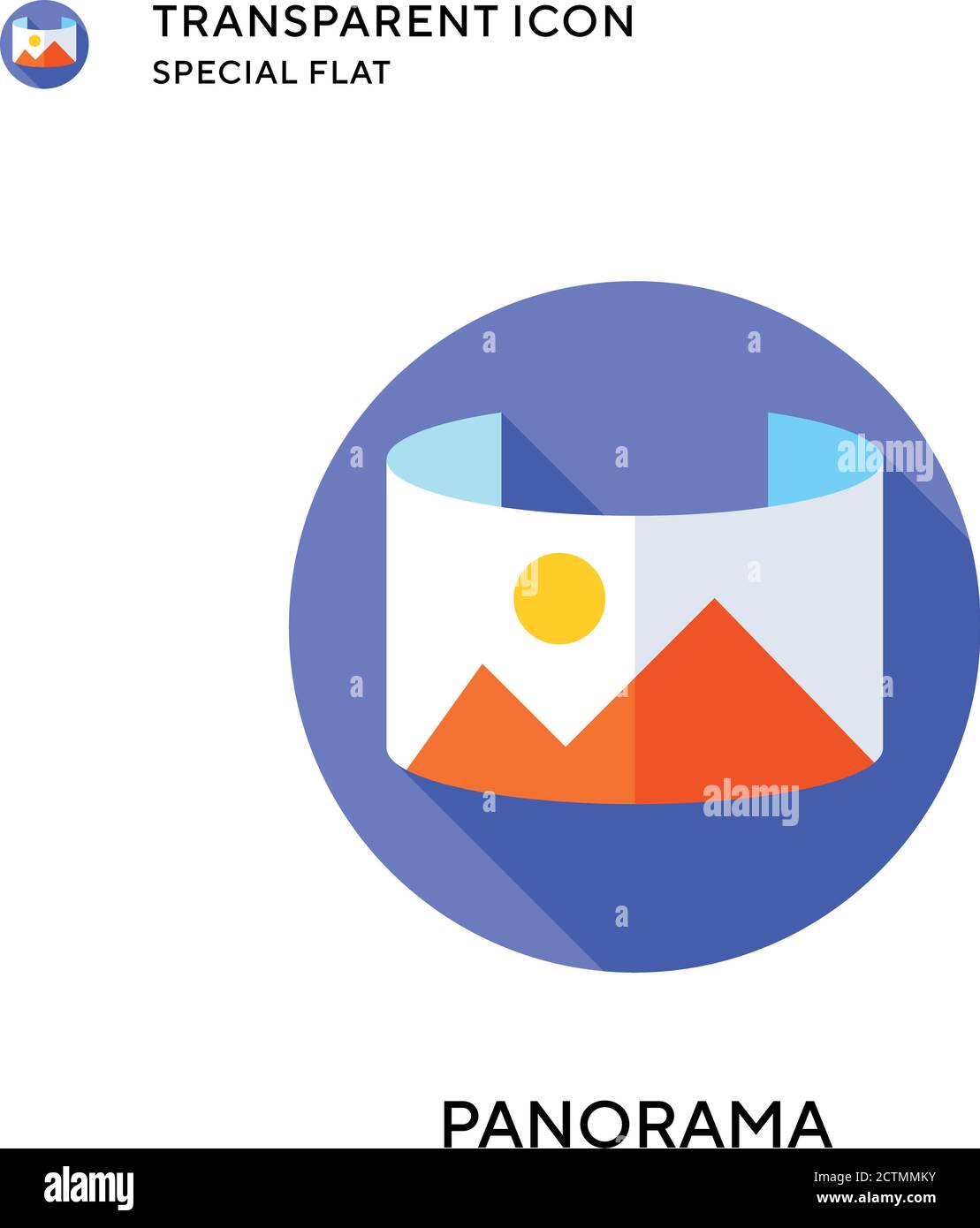 Panorama vector icon. Flat style illustration. EPS 10 vector. Stock Vector