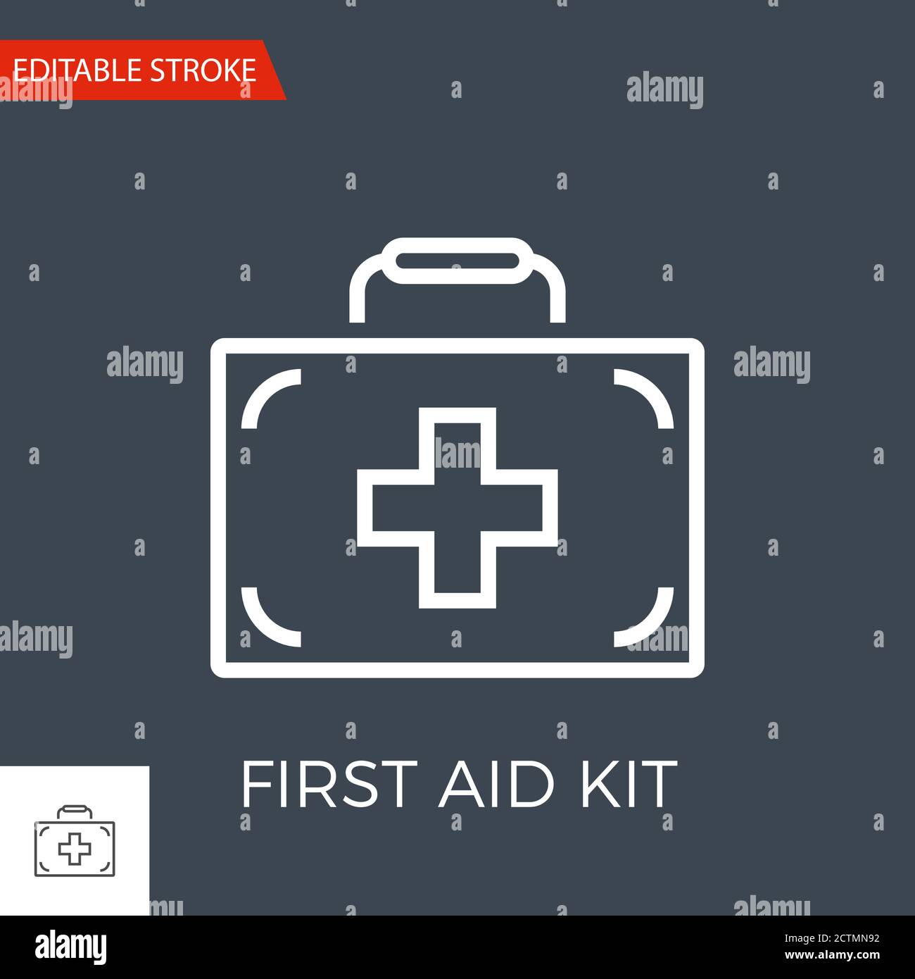 First aid kit related vector thin line icon Stock Vector