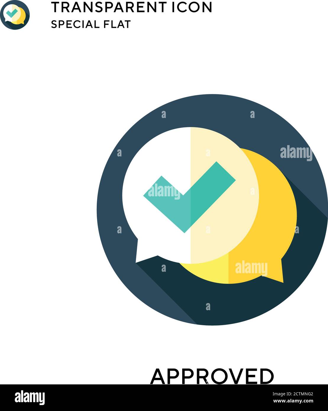 Approved vector icon. Flat style illustration. EPS 10 vector. Stock Vector