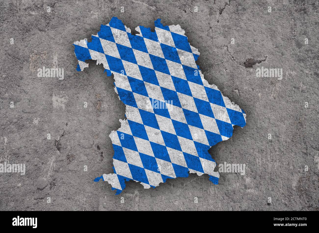 Map and flag of Bavaria on weathered concrete Stock Photo - Alamy