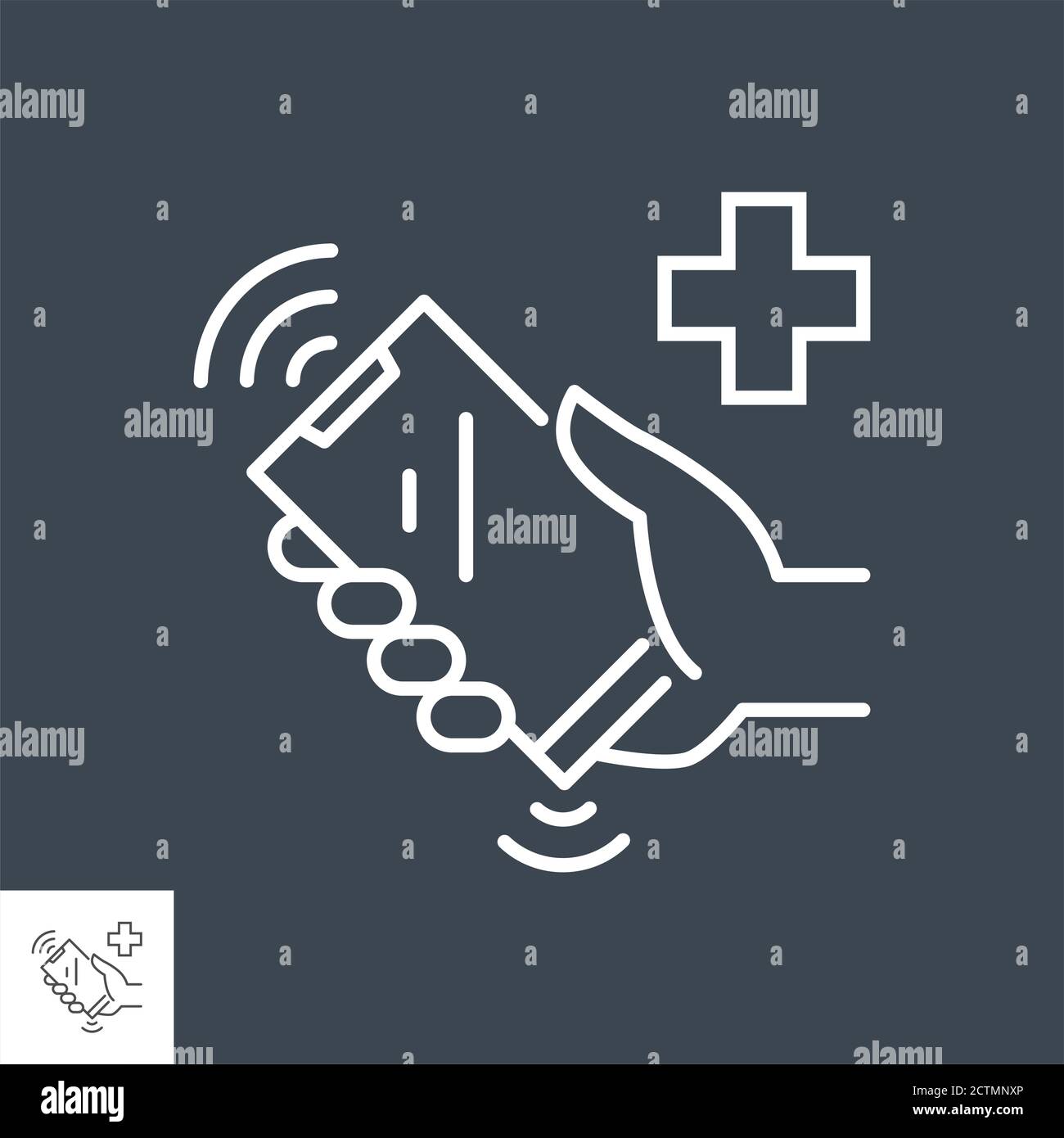 Call Doctor related vector thin line icon. Stock Vector
