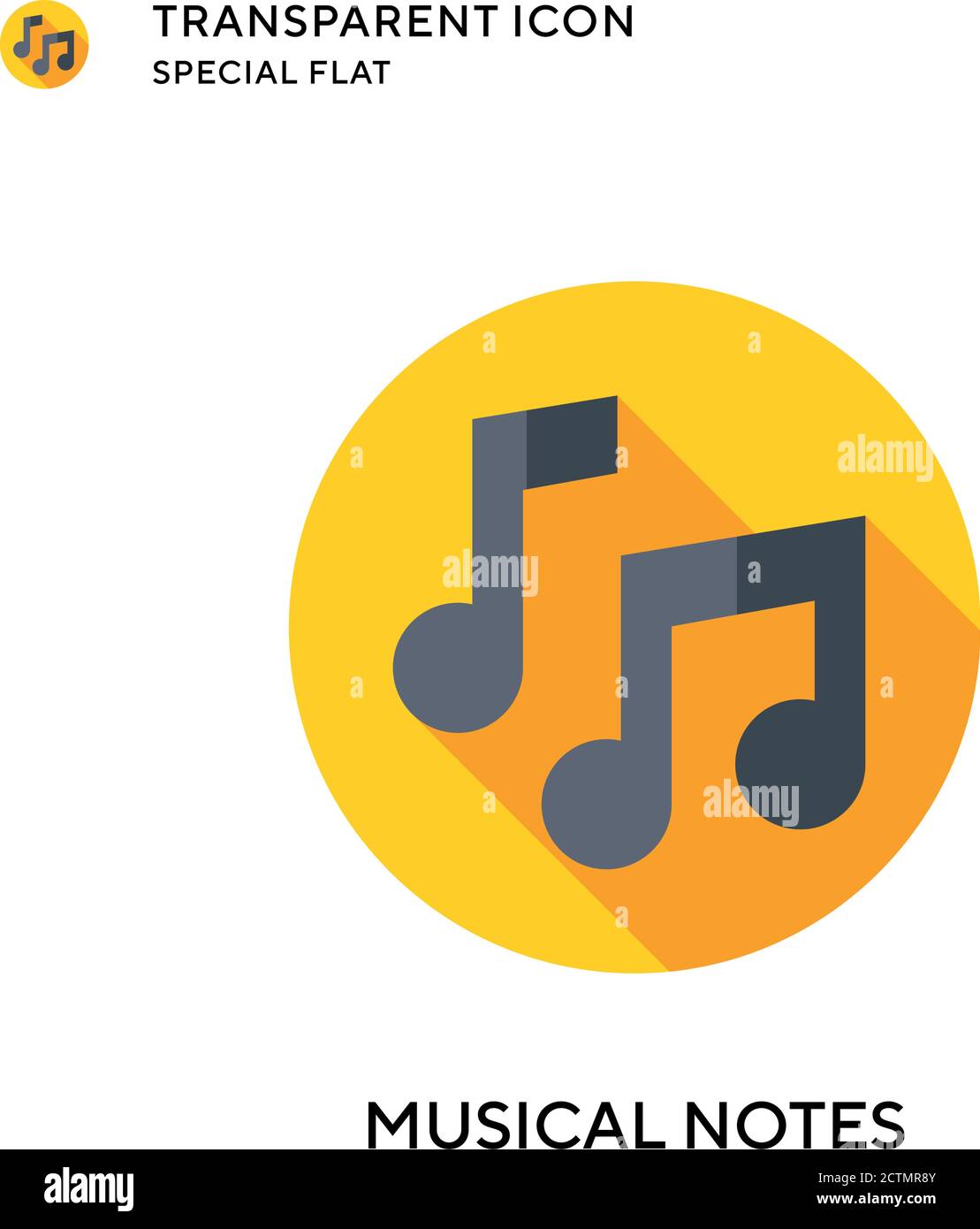 Musical notes vector icon. Flat style illustration. EPS 10 vector. Stock Vector
