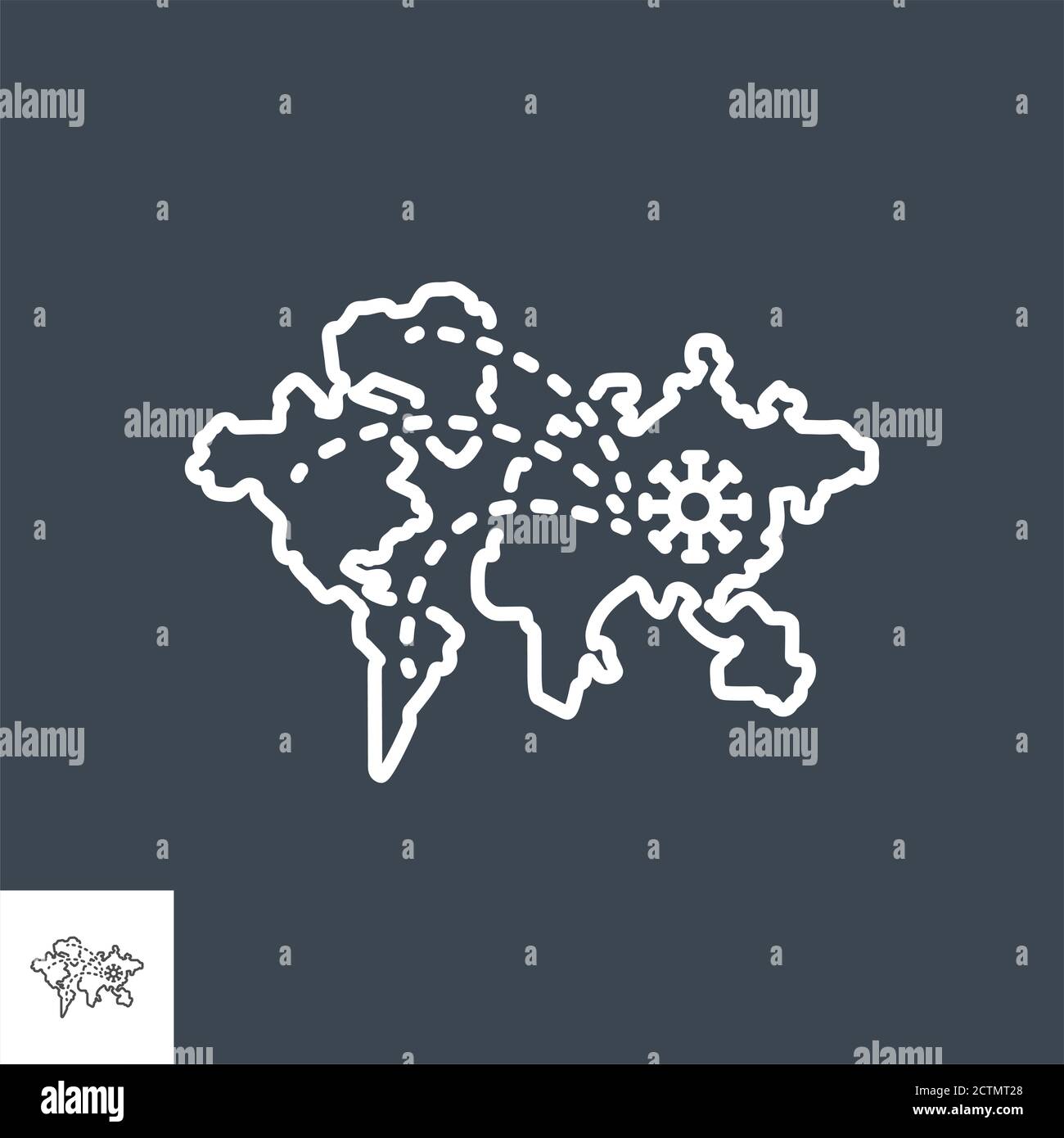 Pandemia related vector thin line icon Stock Vector