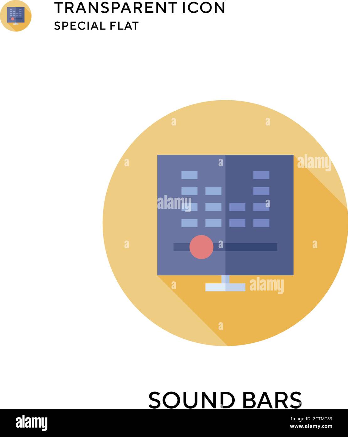 Sound bars vector icon. Flat style illustration. EPS 10 vector Stock ...