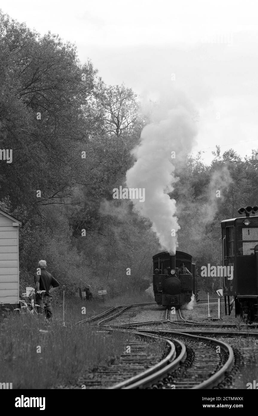 'Saccharine' (with SBR No. 9 at the rear of the train) approaching the balloon loop. Stock Photo