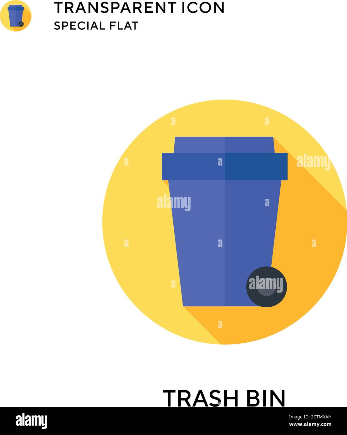Trash bin vector icon. Flat style illustration. EPS 10 vector Stock ...