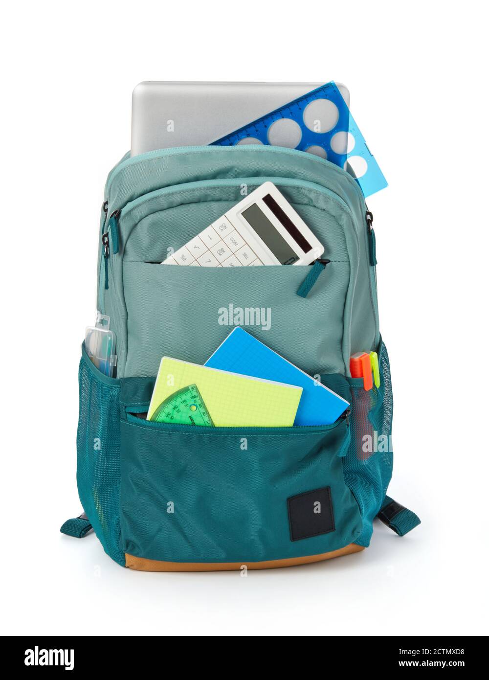 Bag and office accessoriess on white background Stock Photo