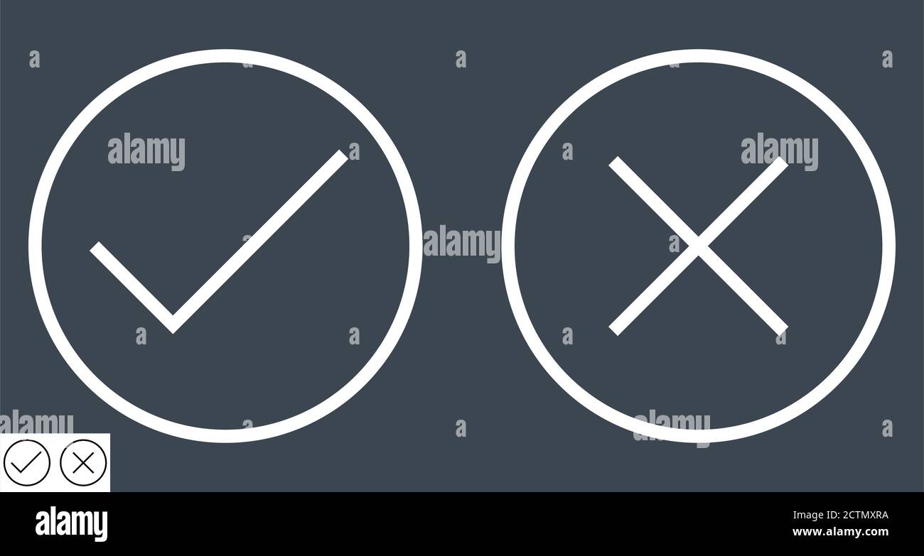 Check and Cross Mark Thin Line Vector Icon Stock Vector Image & Art - Alamy