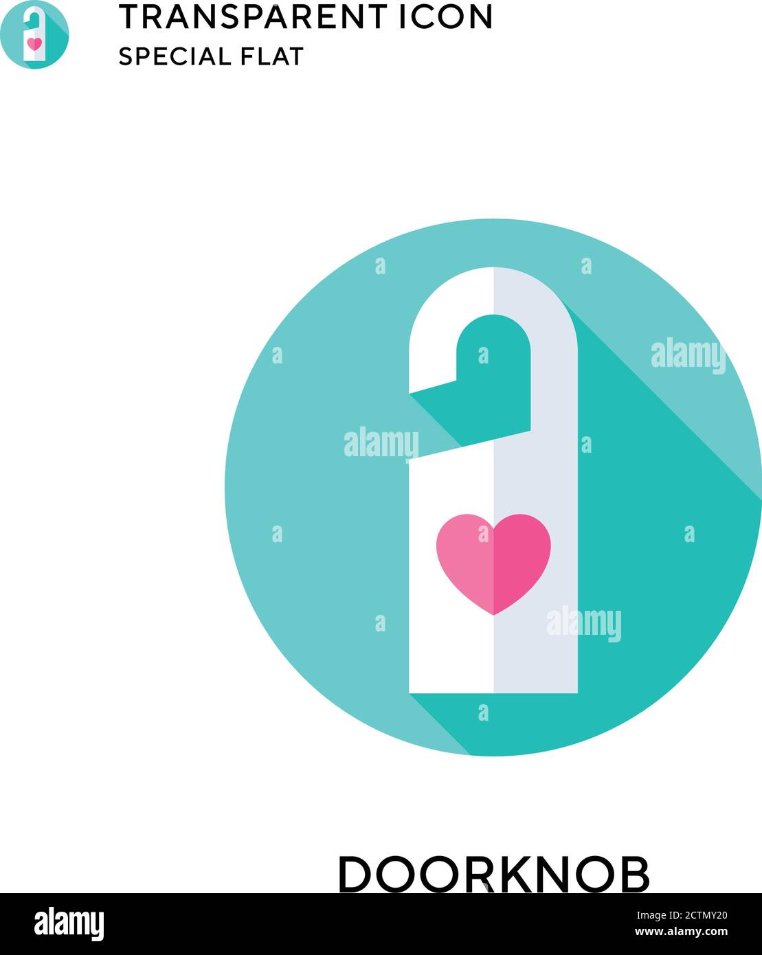 Doorknob vector icon. Flat style illustration. EPS 10 vector. Stock Vector
