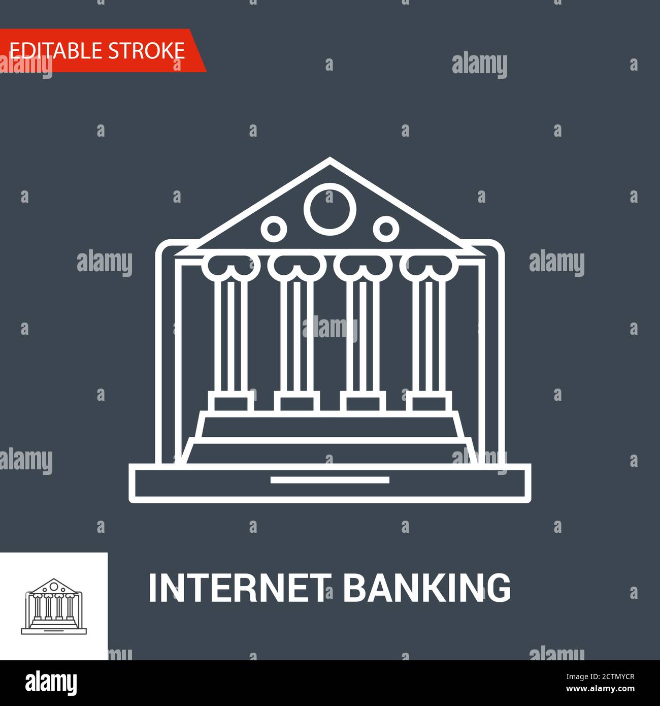 Internet Banking Icon. Thin Line Vector Illustration Stock Vector Image ...