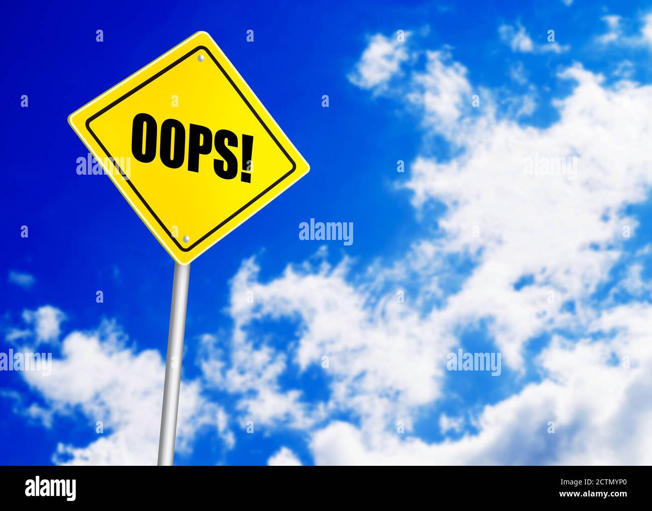 Oops message on road sign Stock Photo