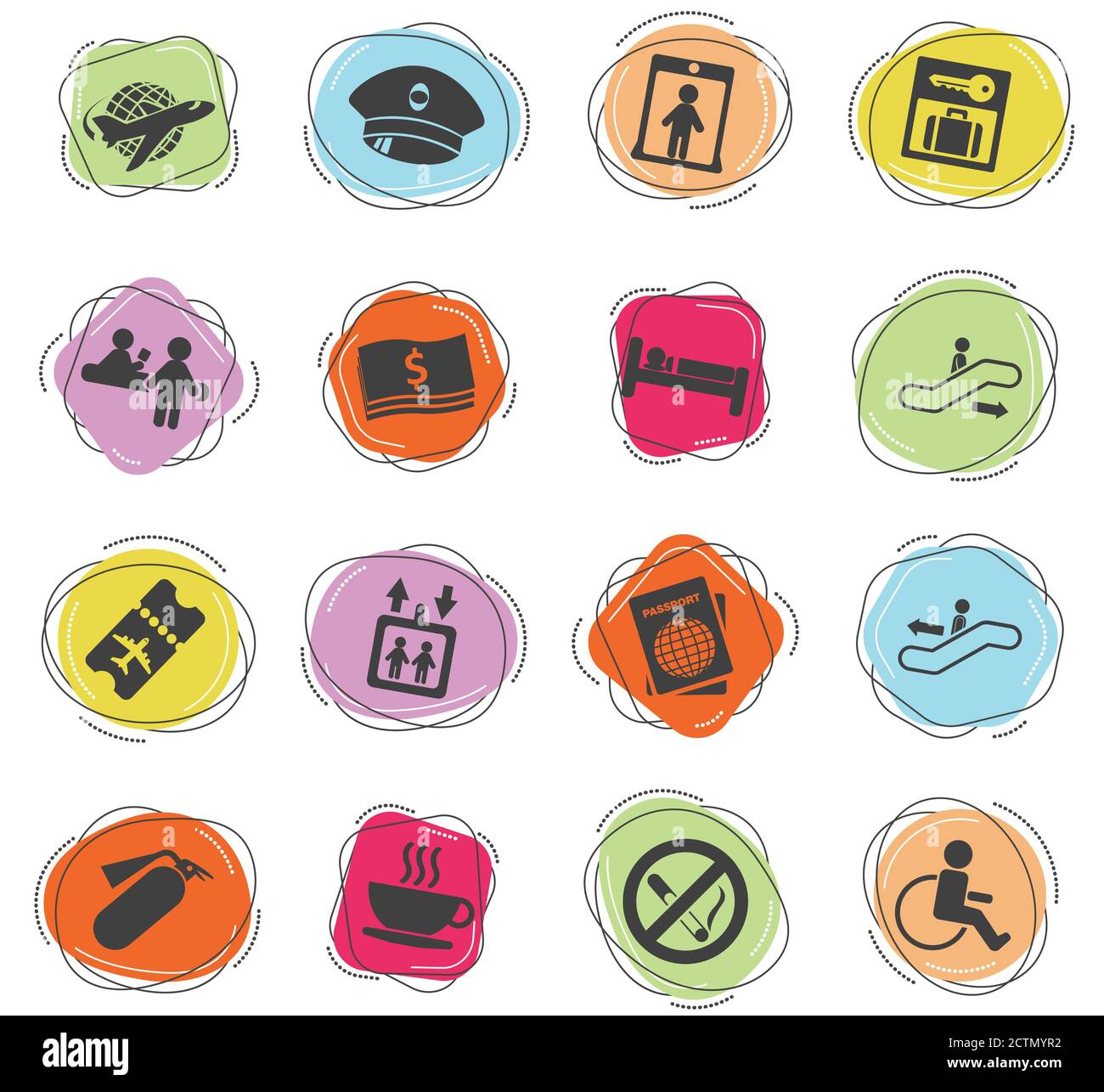 Airport icon set Stock Vector Image & Art - Alamy