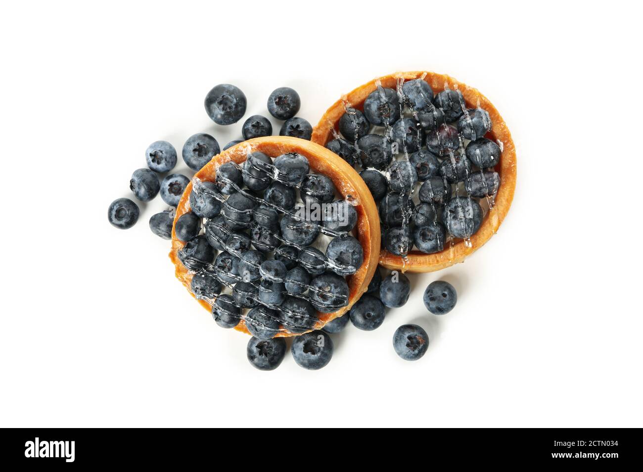 Tasty blueberry pies isolated on white background Stock Photo