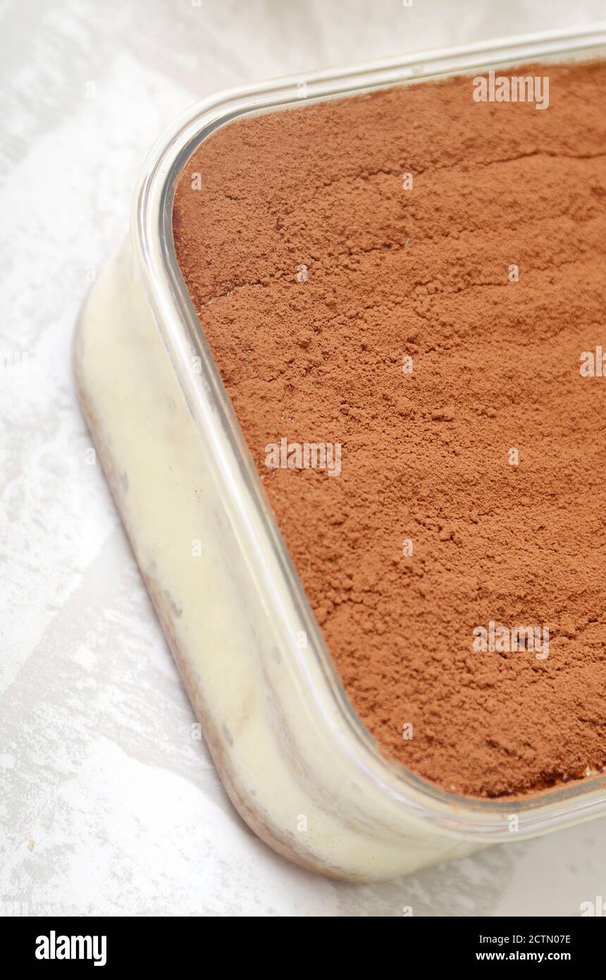 Delicious Tiramisu cake in a jar Stock Photo Alamy