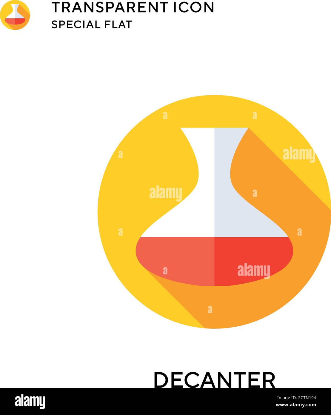 Decanter vector icon. Flat style illustration. EPS 10 vector. Stock Vector