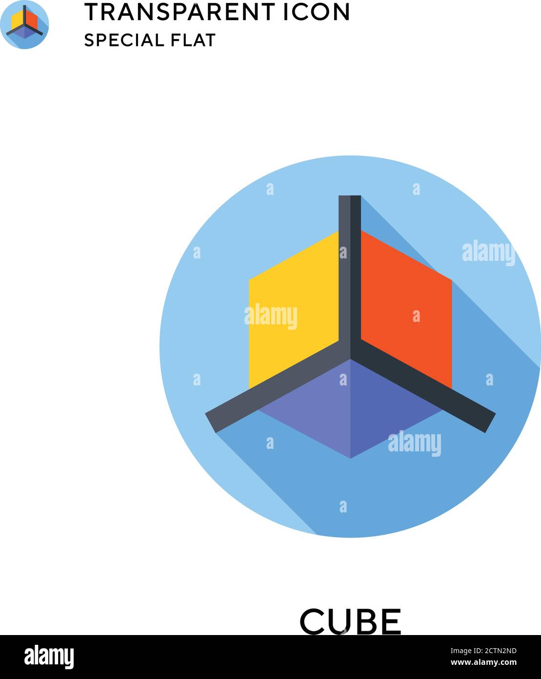 Cube vector icon. Flat style illustration. EPS 10 vector Stock Vector ...