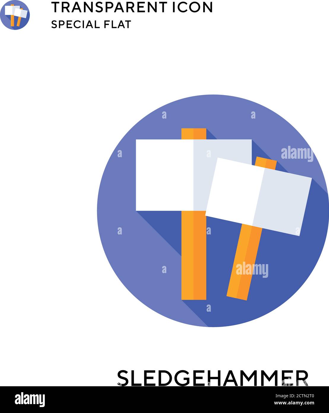 Sledgehammer vector icon. Flat style illustration. EPS 10 vector. Stock Vector