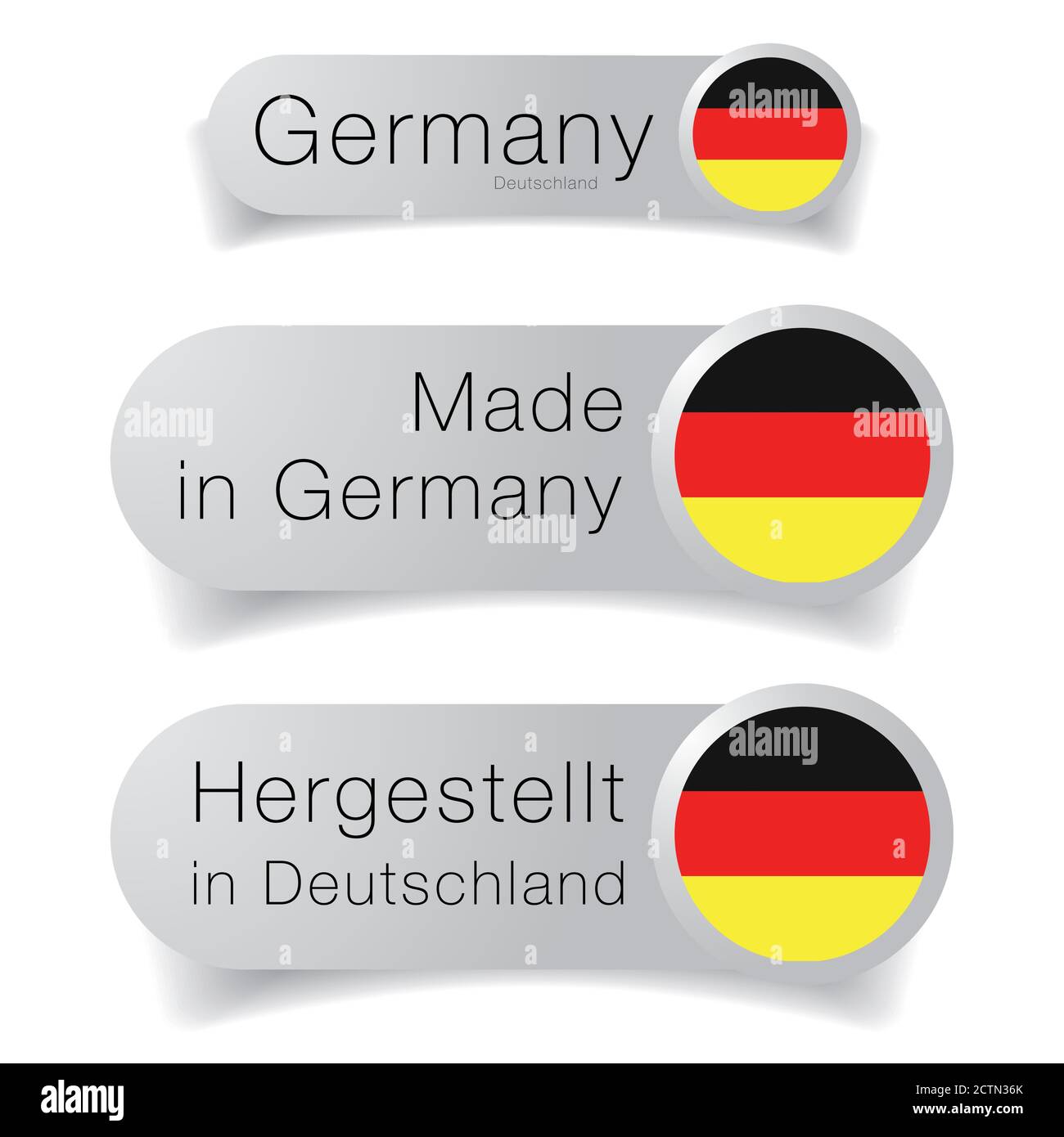 Made in Germany label flag set Stock Vector