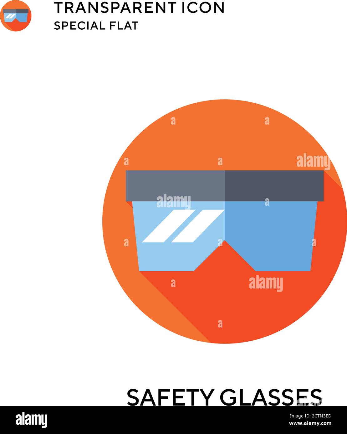 Safety glasses vector icon. Flat style illustration. EPS 10 vector. Stock Vector