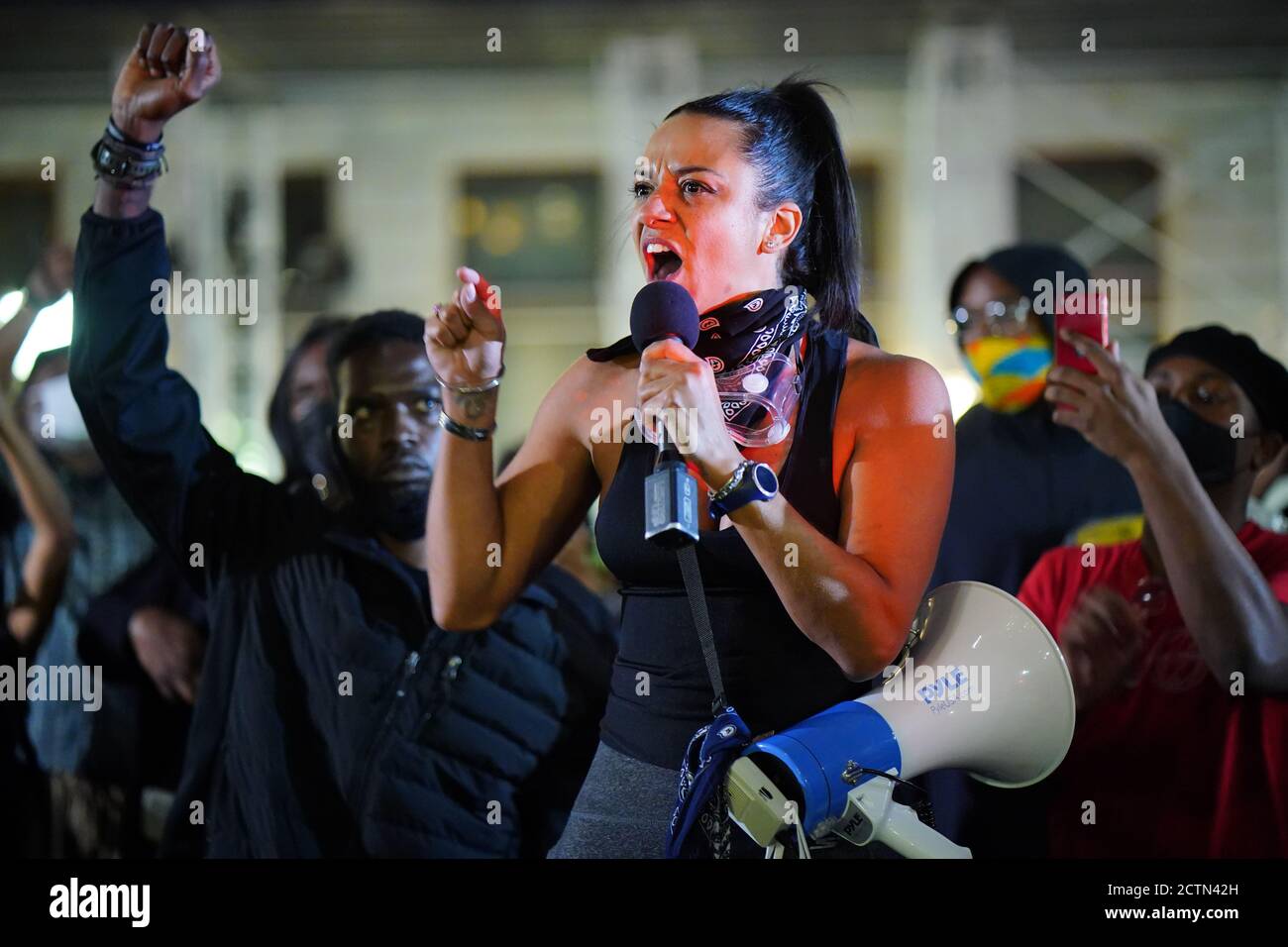 A Protester Gives An Impassioned Speech During The Demonstration ...