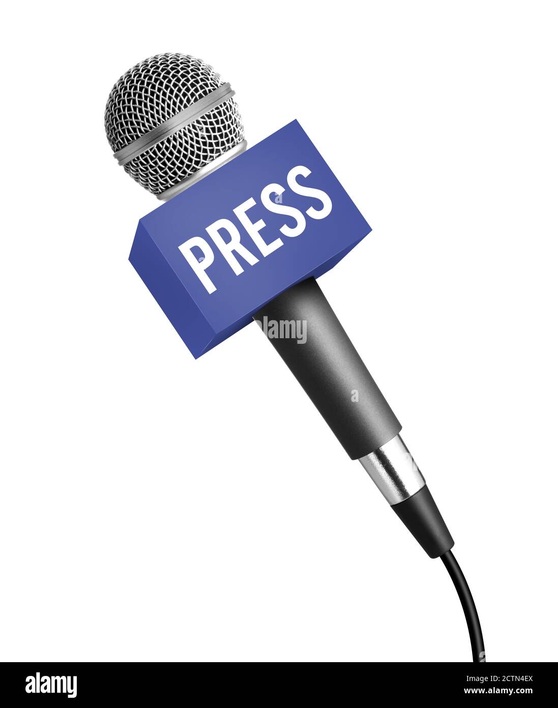 Press microphone isolated on white Stock Photo - Alamy