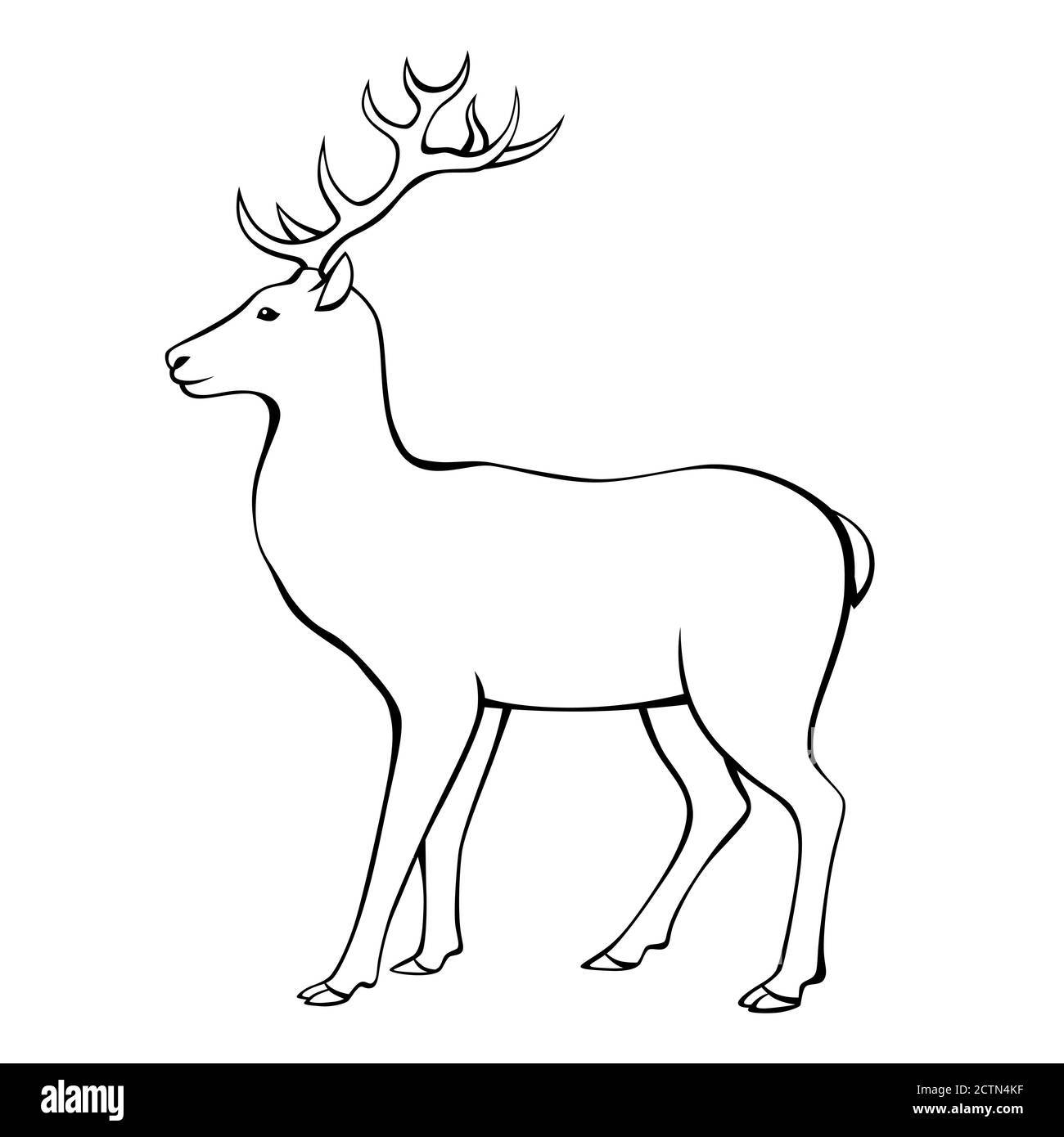 Deer horns animal black white isolated illustration vector Stock Vector