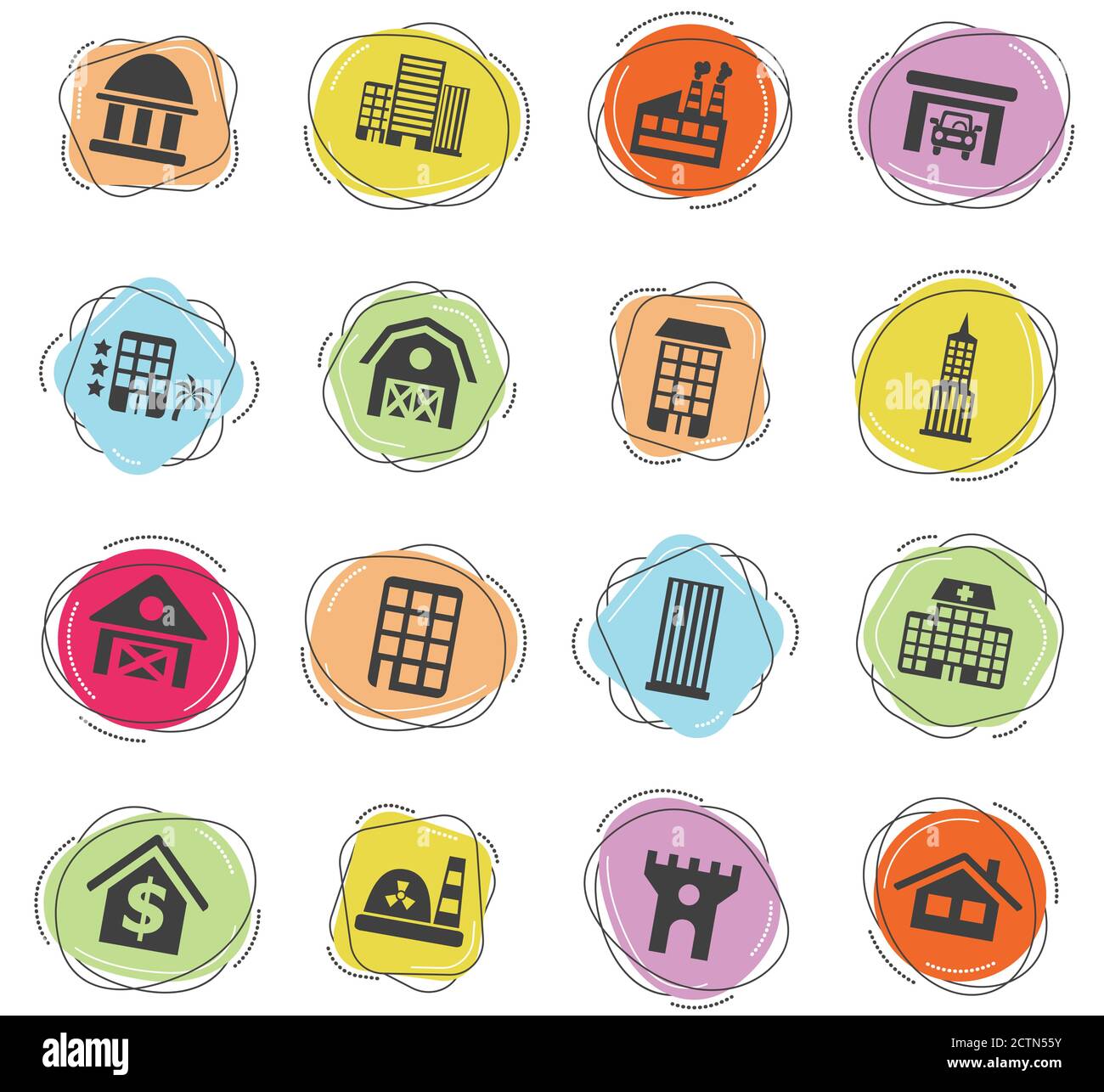 building icon set Stock Vector