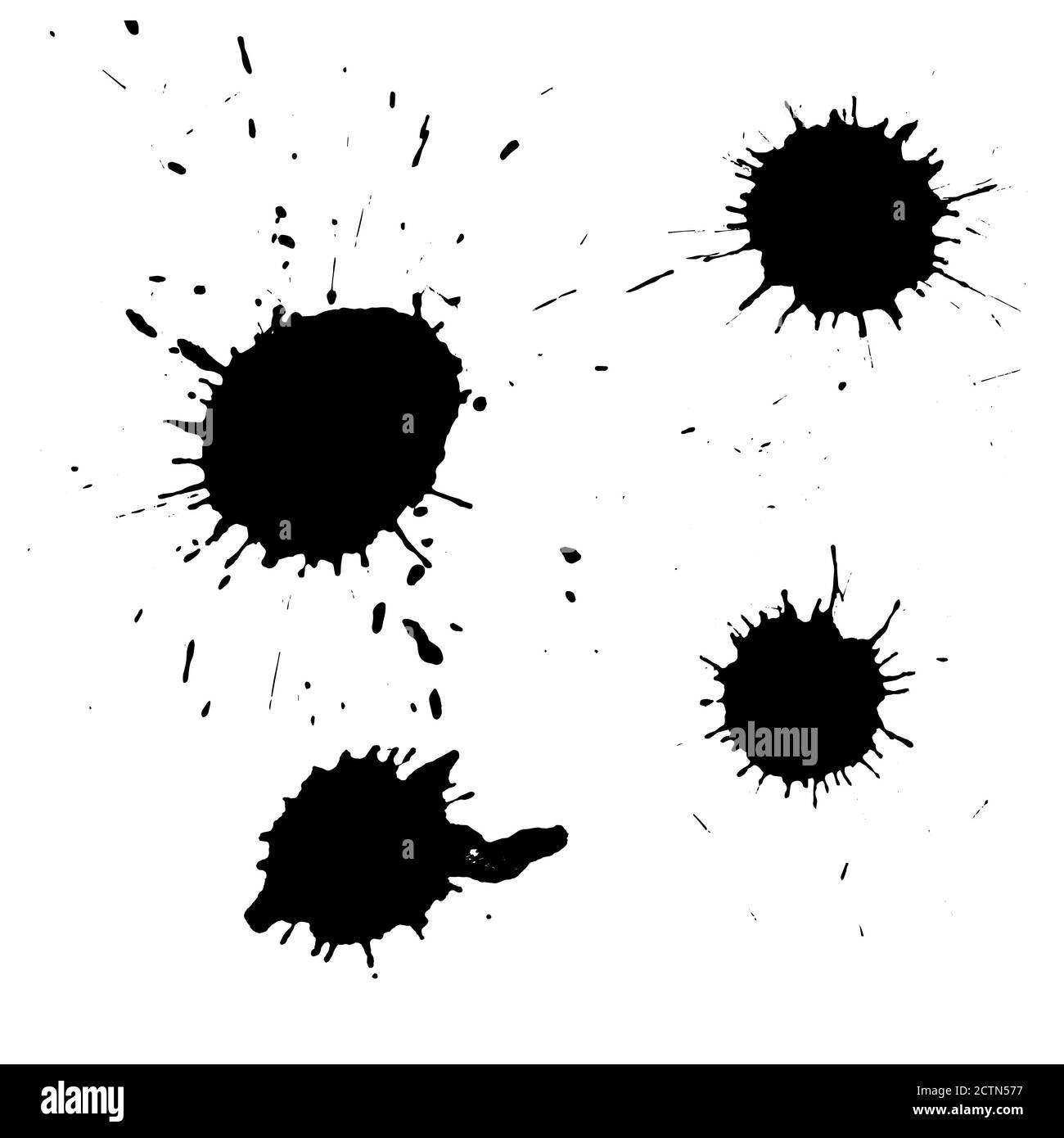 Ink black blot set. Abstract stain. Isolate on a white background Stock Vector