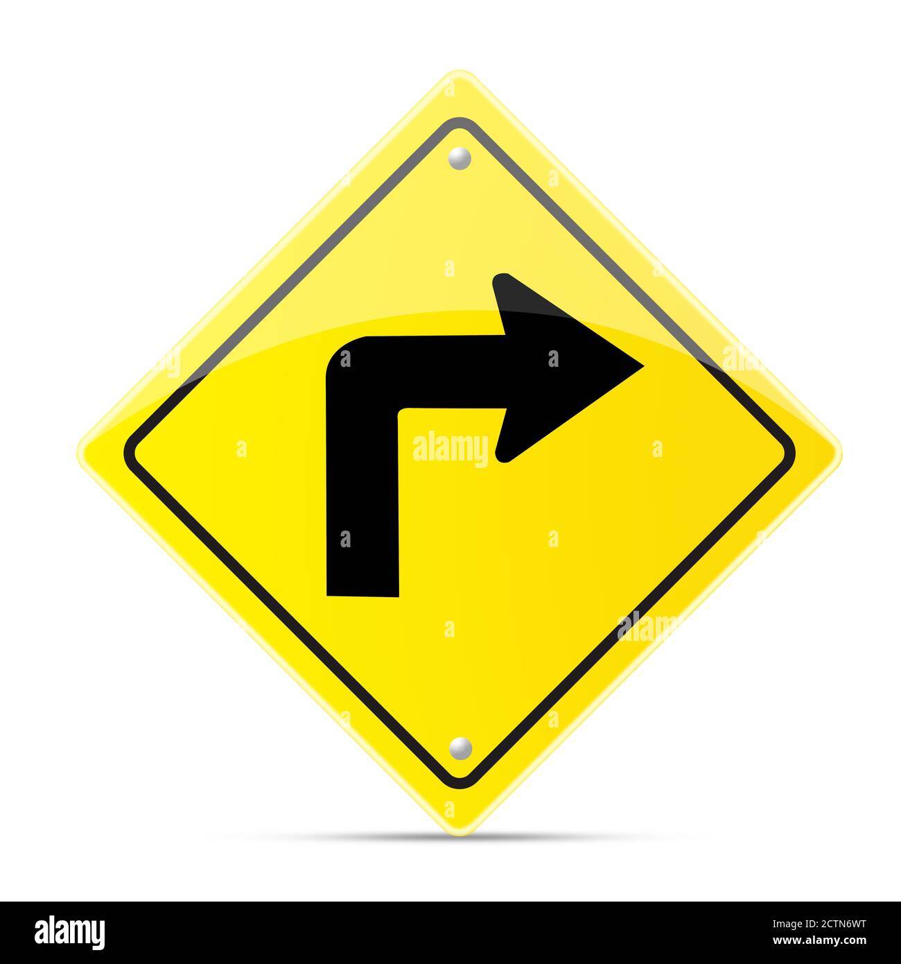 Turn right road sign Stock Photo Alamy