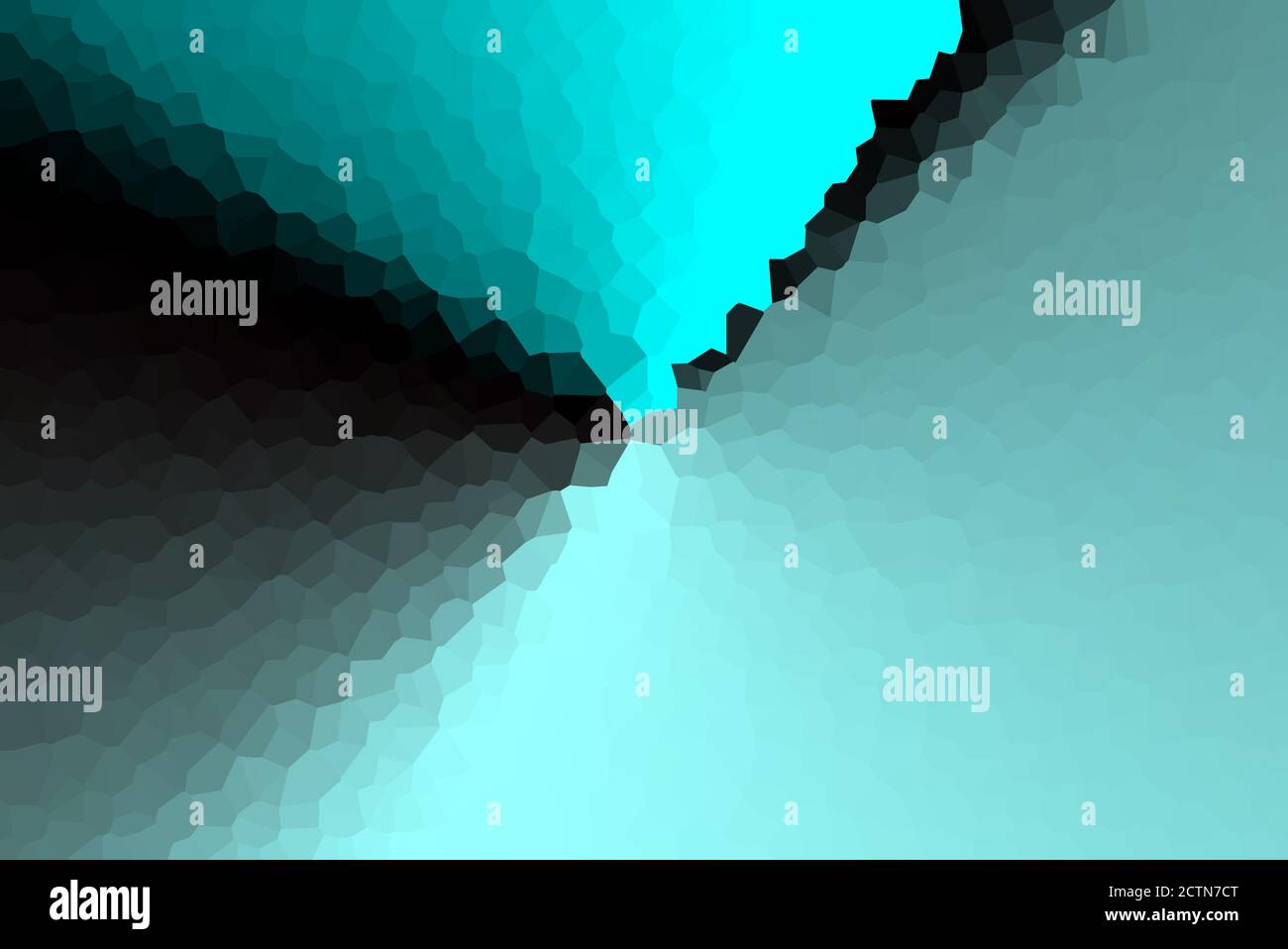 Cyan & Black Shades Low Poly Gradient Crystallize Background Illustration Stock Photo