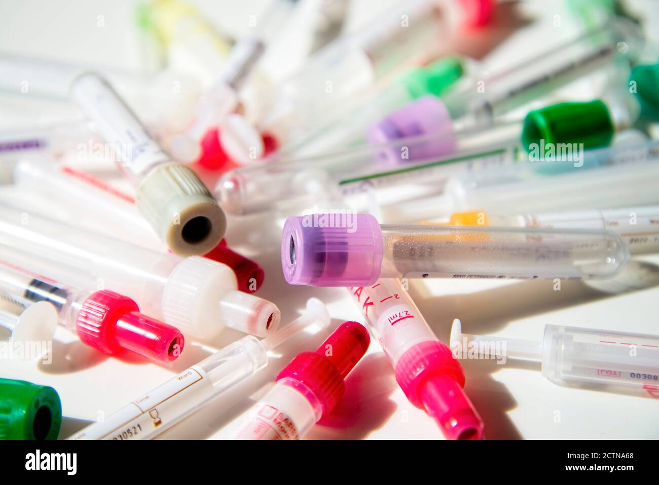 Different tubes for blood samples Stock Photo