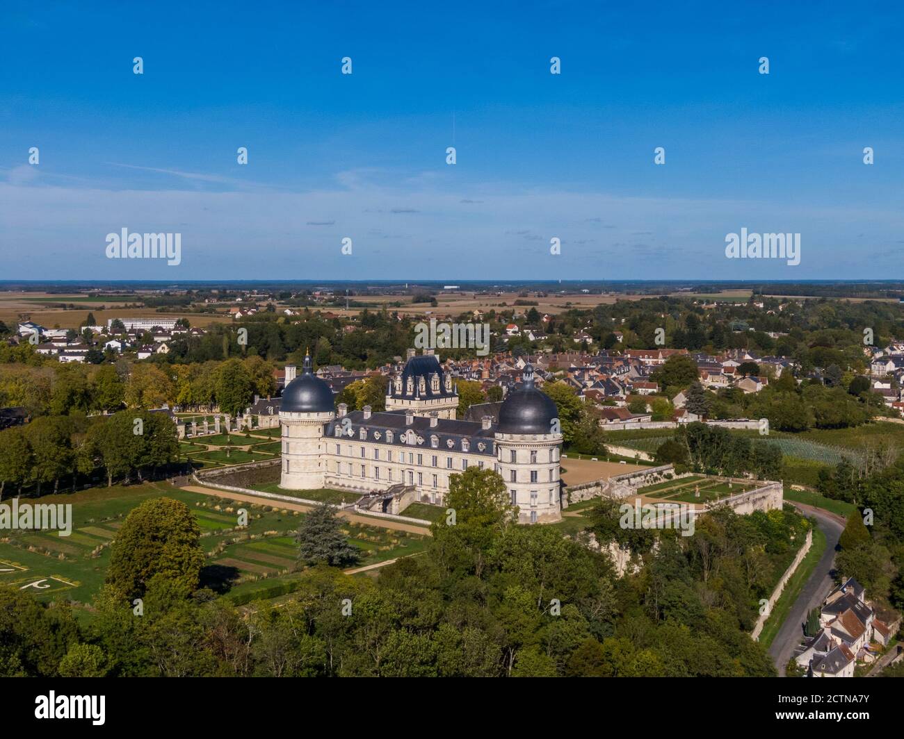 Aerial view of Chateau de Valencay, Loire Valley, France Stock Photo