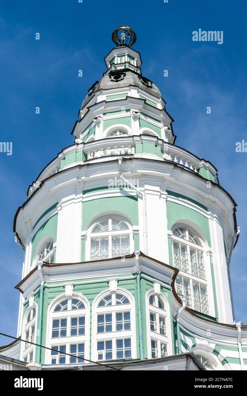 Saint Petersburg, Russia – June 15, 2017.  Tower of the Kunstkamera building in Saint Petersburg. Dating from 1714 Stock Photo