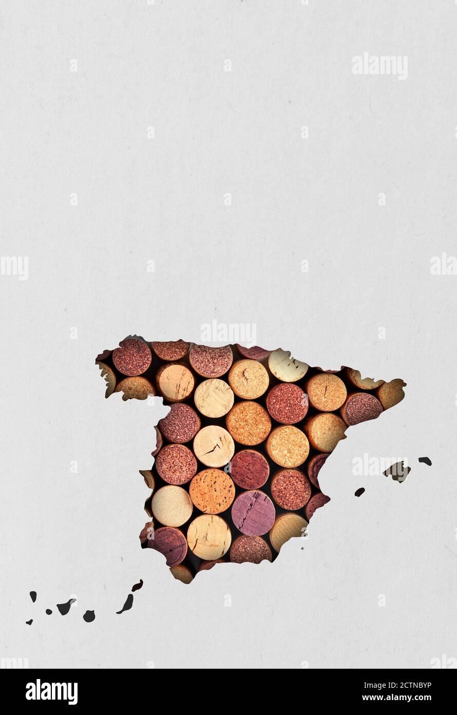 Wine corks forming Spain map Stock Photo Alamy