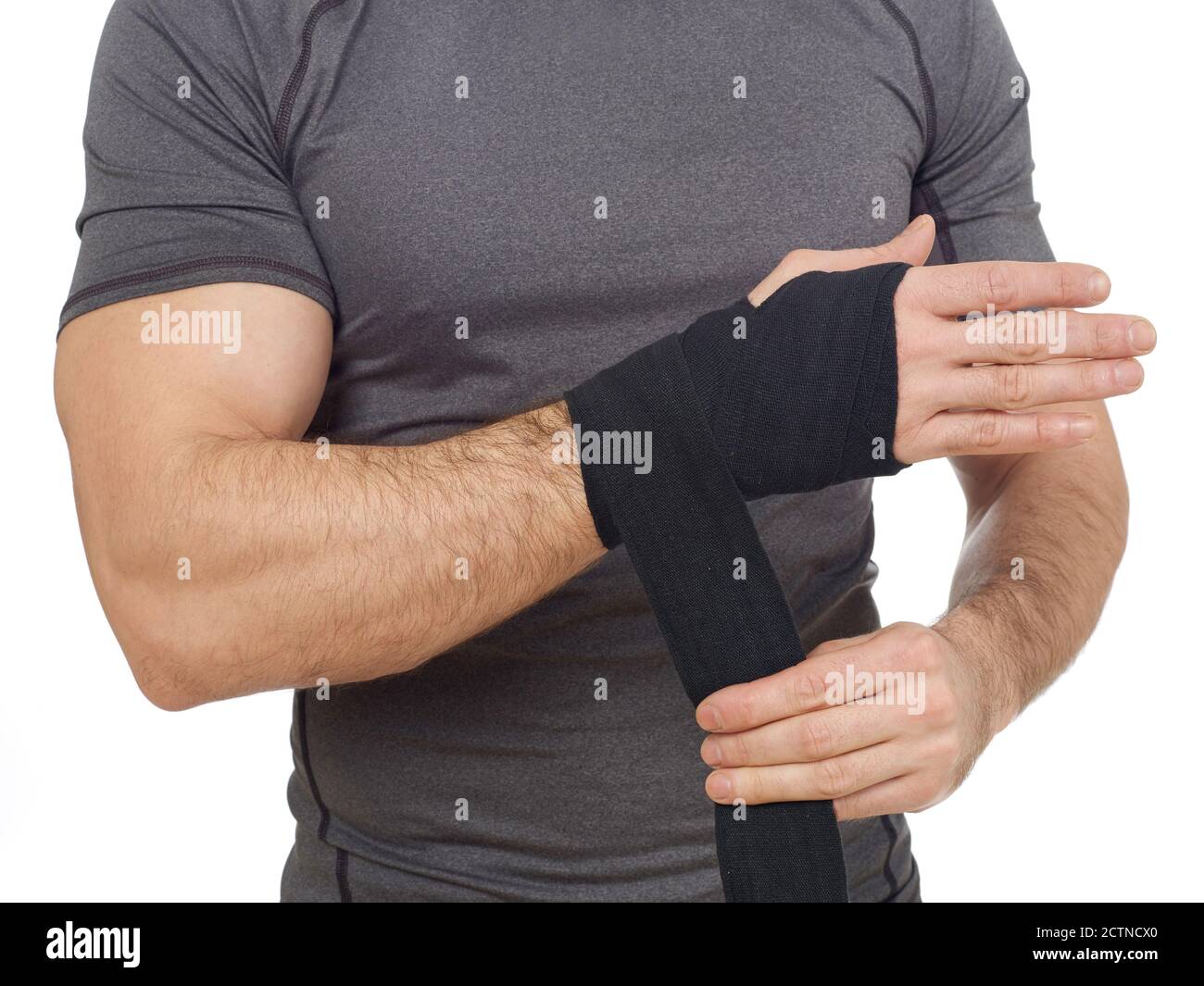Man wrapping his wrist Stock Photo Alamy