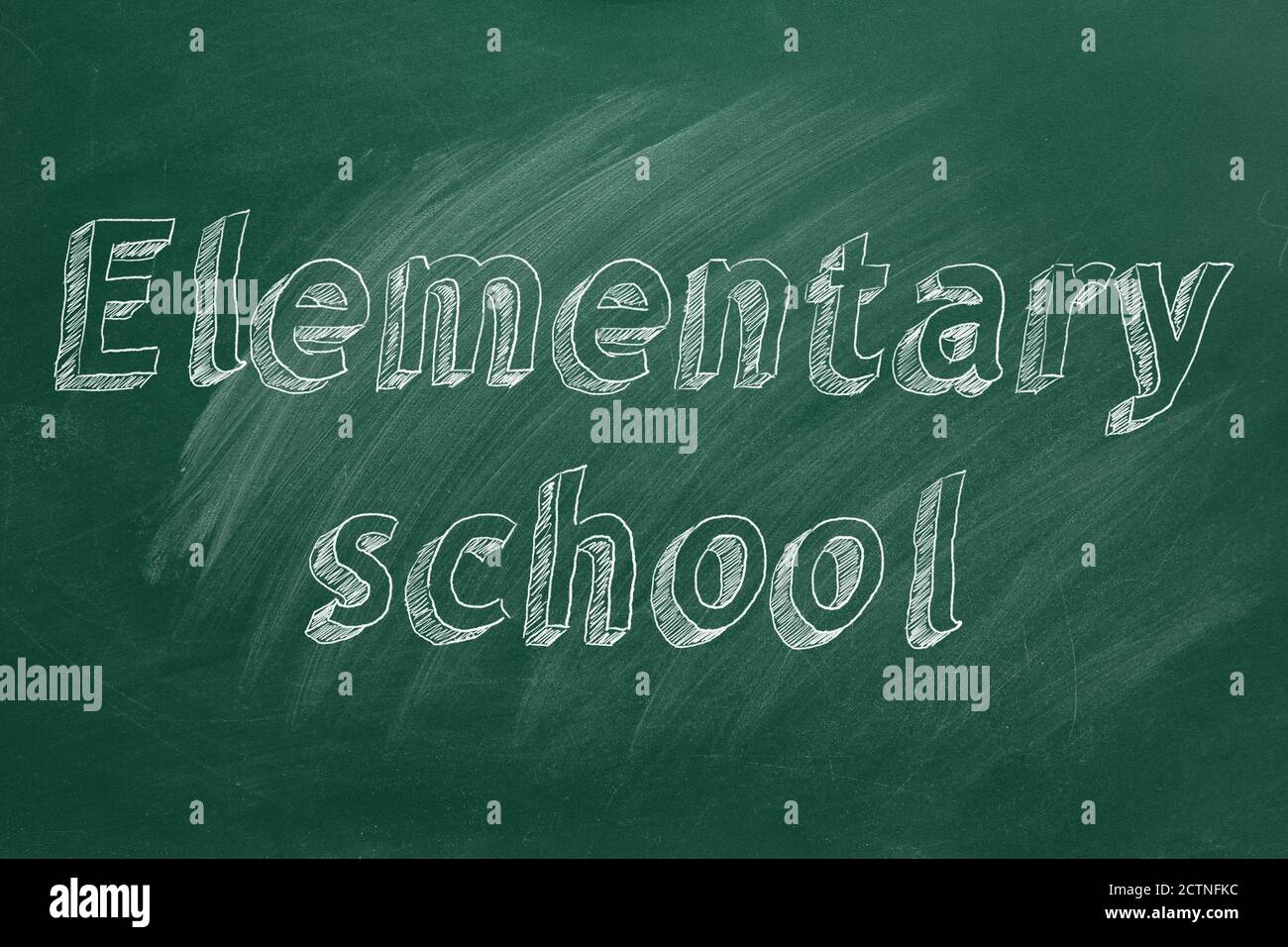 Hand drawing 'Elementary school' on green chalkboard Stock Photo