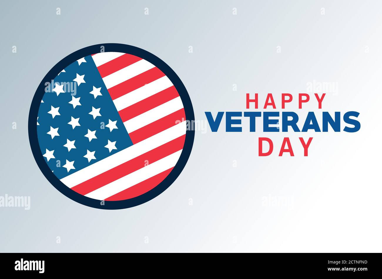 happy veterans day lettering with usa flag in circular frame vector ...
