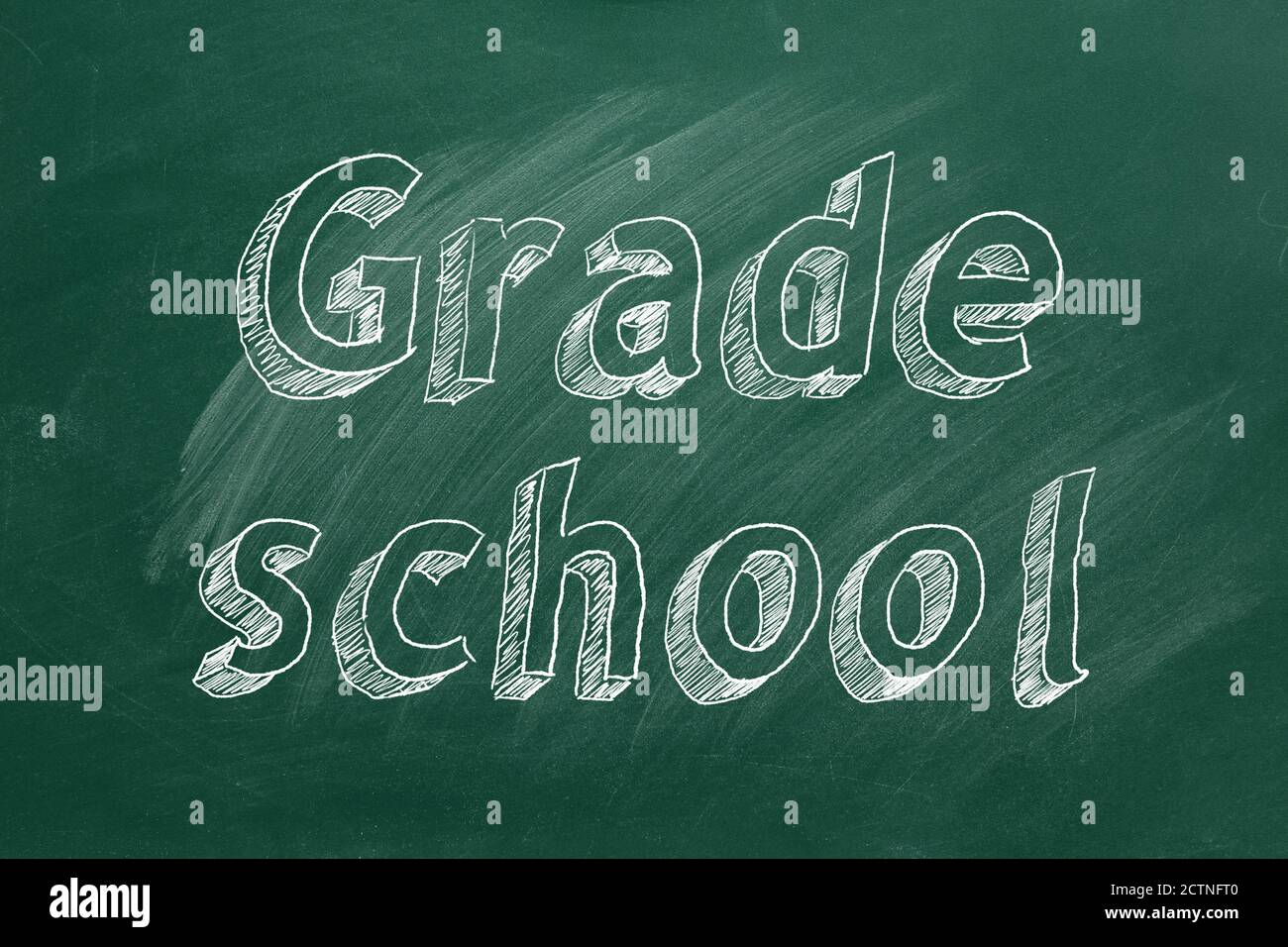 Hand drawing 'Grade school' on green chalkboard Stock Photo