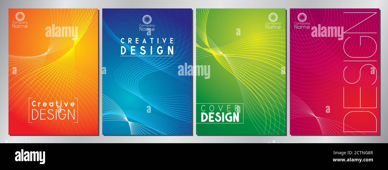 Modern, minimal cover design with stripes - vector illustration Stock Vector