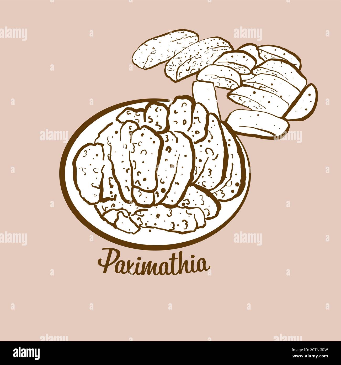 https://c8.alamy.com/comp/2CTNGRW/hand-drawn-paximathia-bread-illustration-dry-bread-usually-known-in-greece-vector-drawing-series-2CTNGRW.jpg