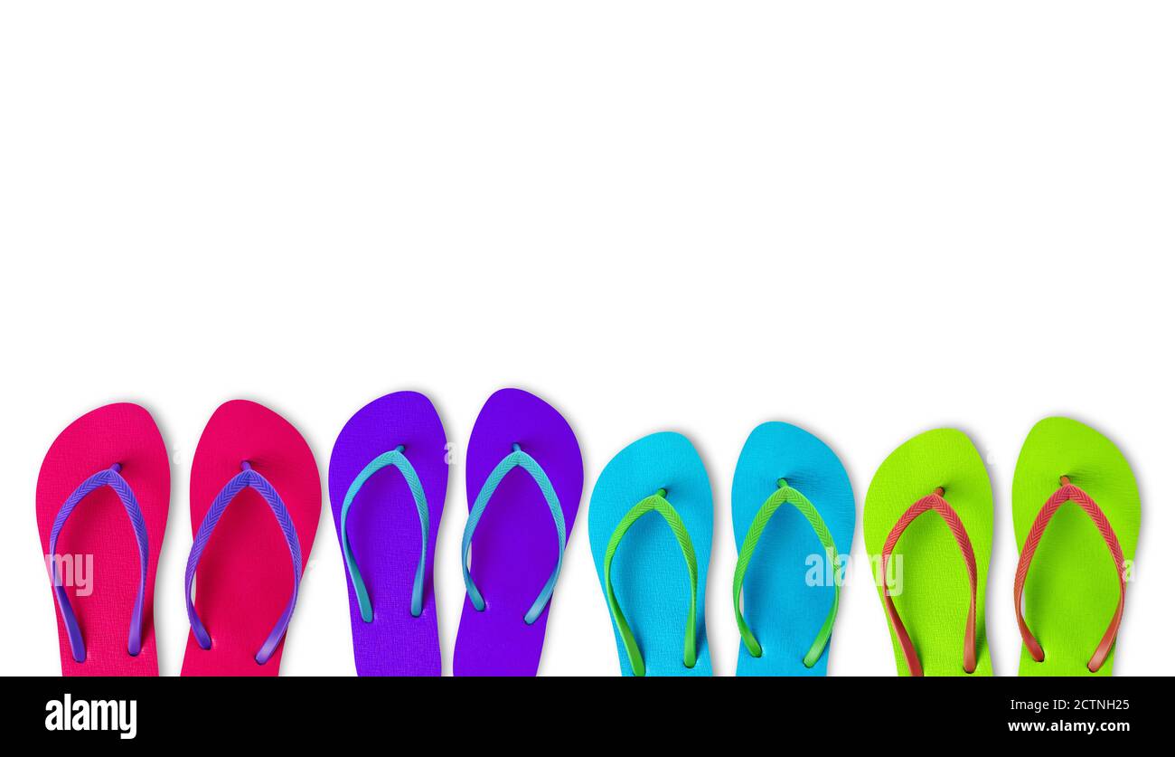 Multi-colored slippers Stock Photo