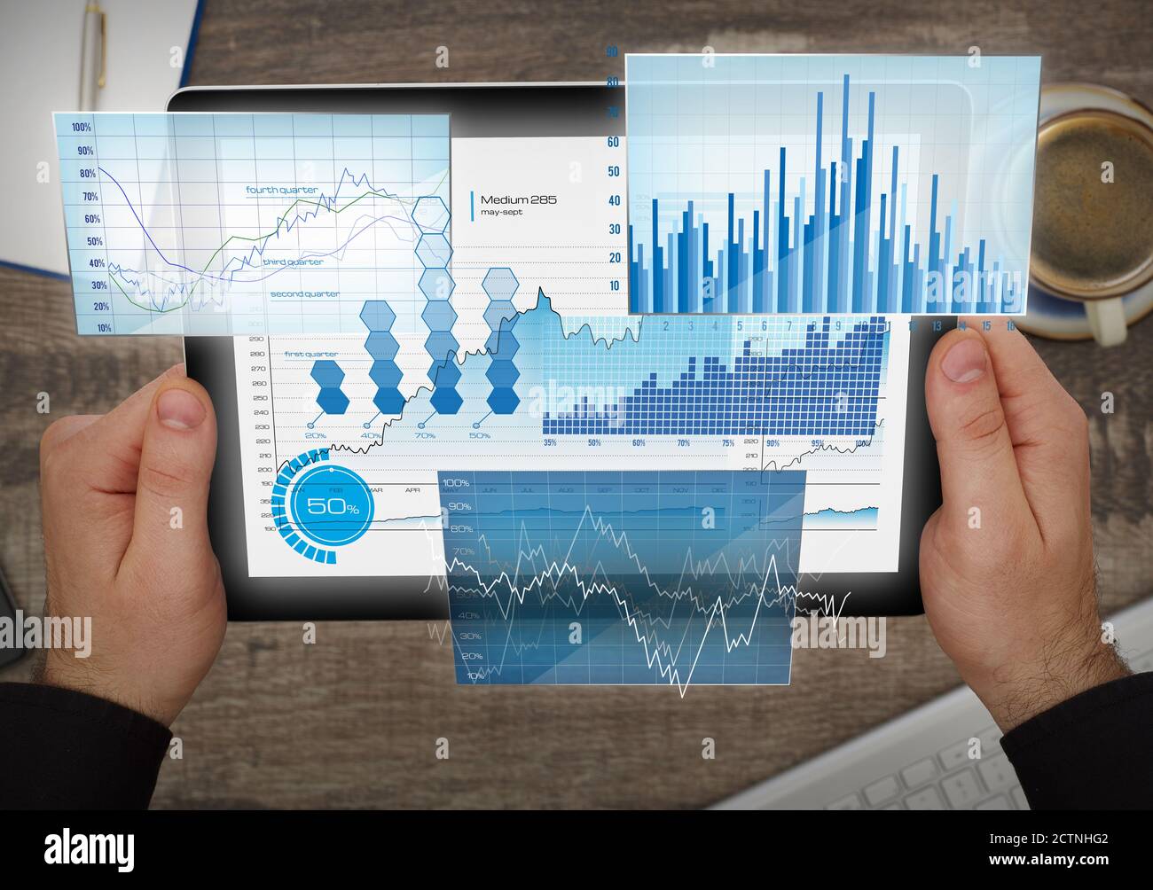 Blank screen on digital tablet Stock Photo