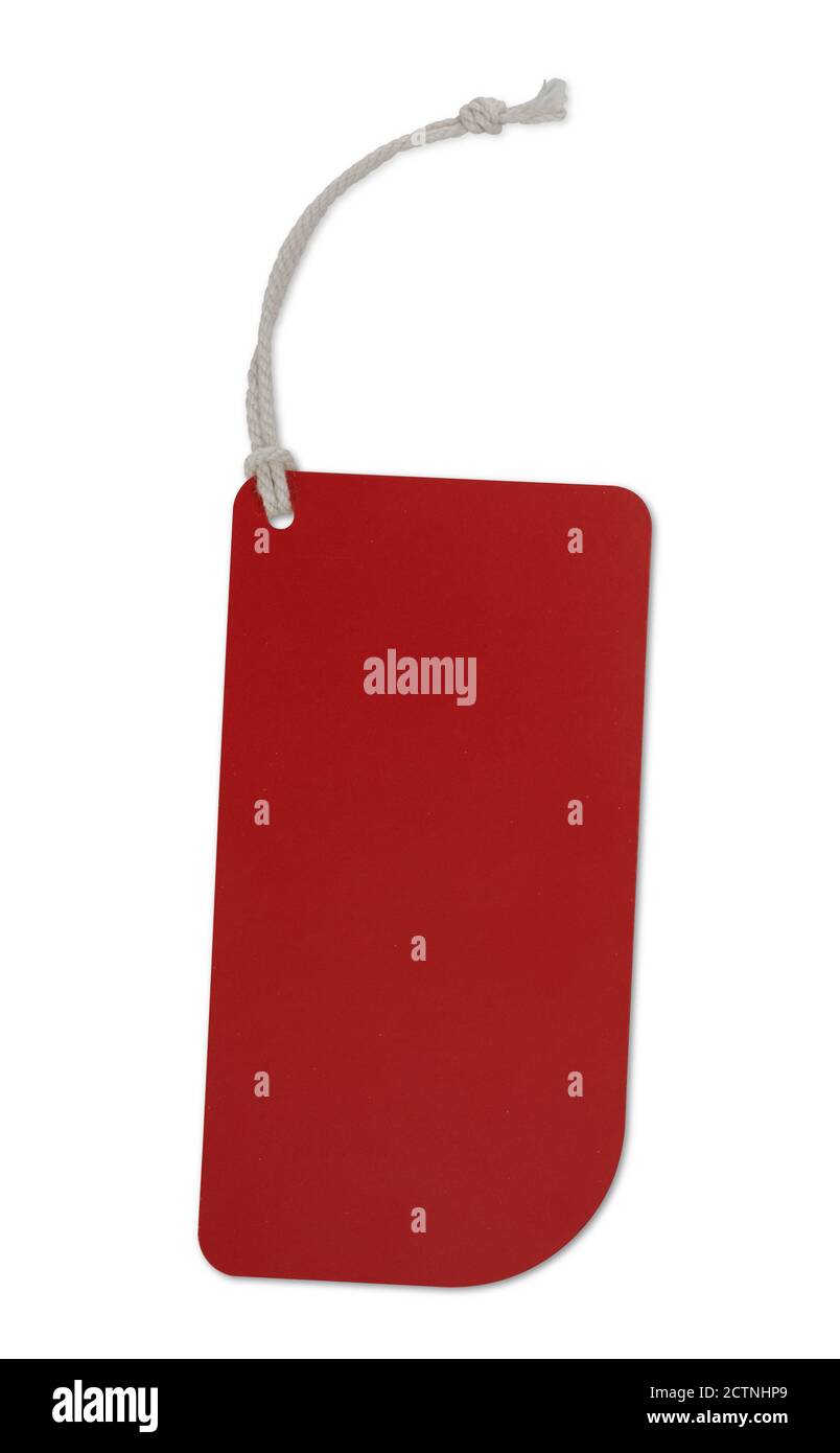 Red tag isolated on white Stock Photo - Alamy