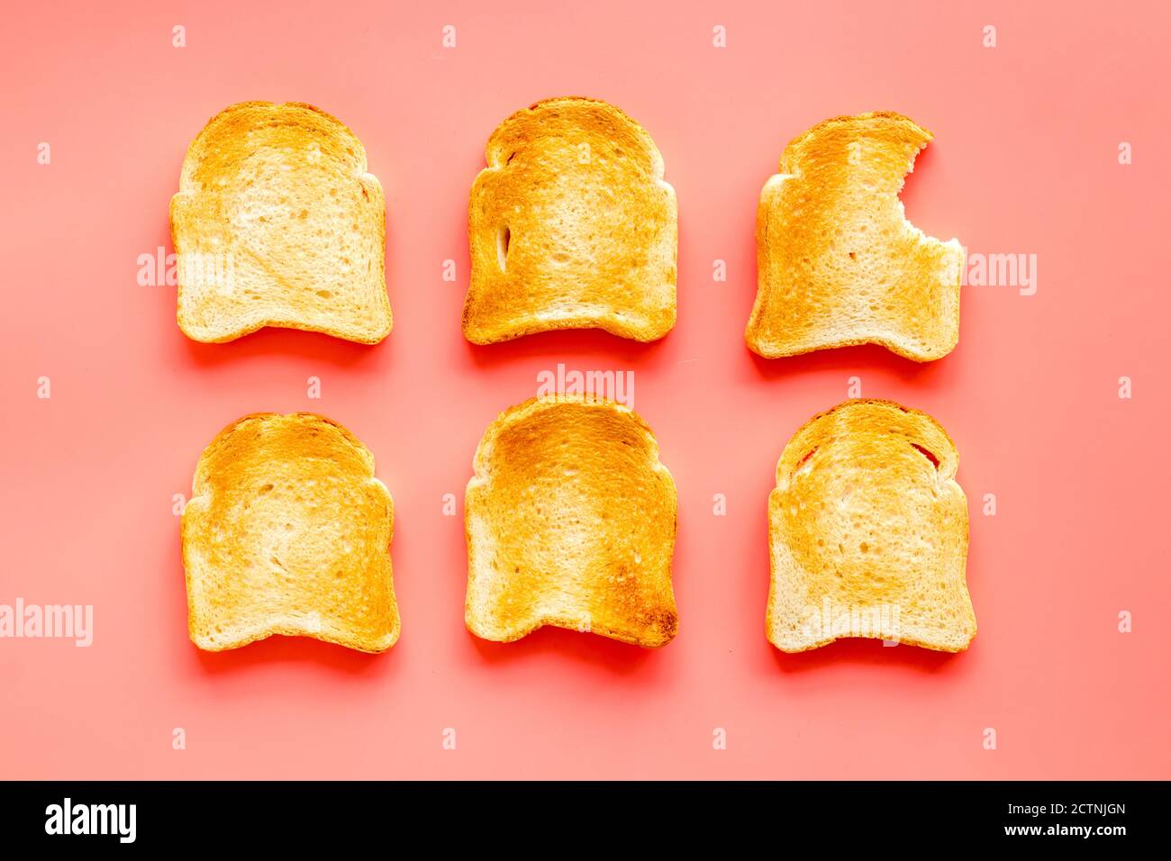 Food background layout with toast bread, top view Stock Photo Alamy