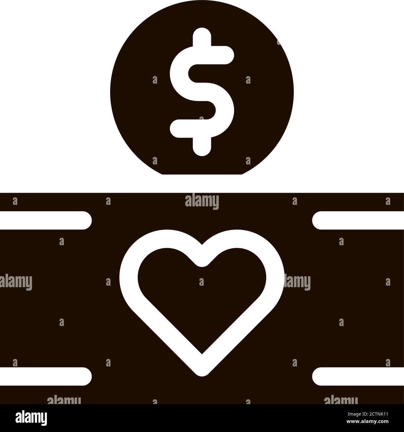 Volunteers Support Money Box Vector Icon Stock Vector