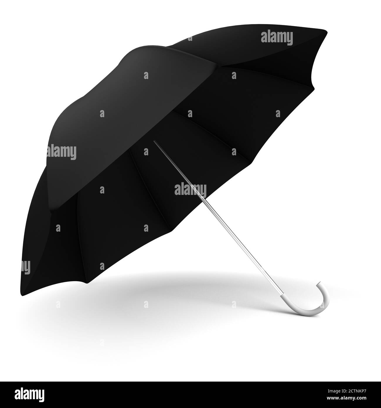 Black umbrella isolated on white Stock Photo Alamy
