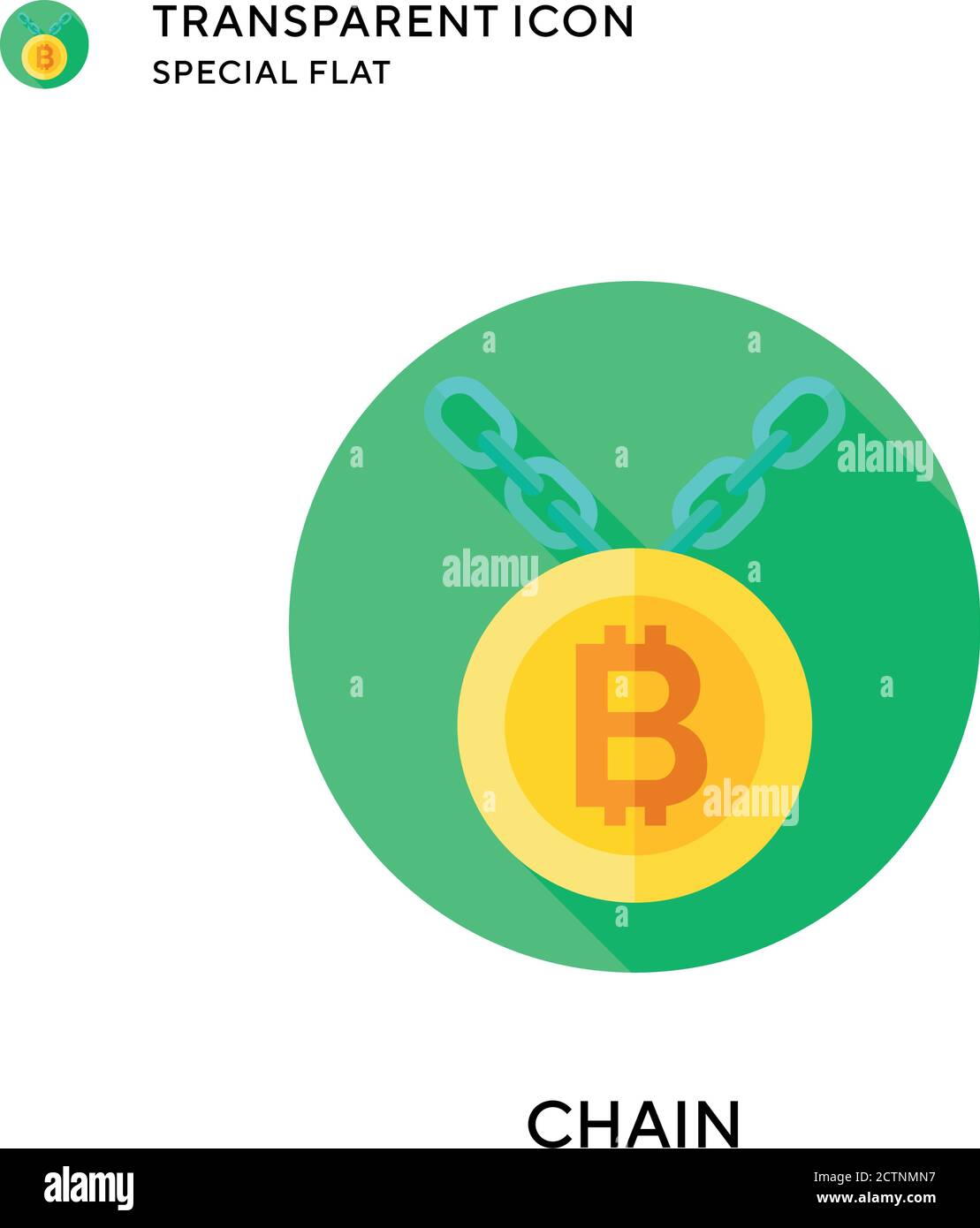 Chain vector icon. Flat style illustration. EPS 10 vector. Stock Vector
